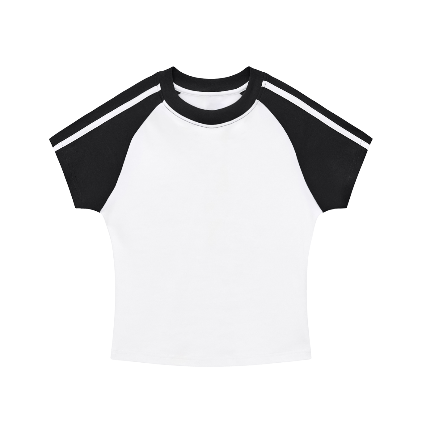 Contrast Stripes Bodycon Raglan Sleeve T-Shirt