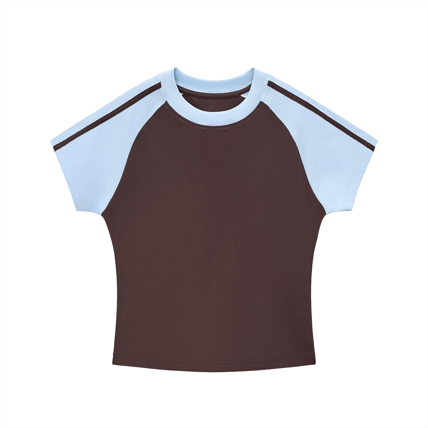 Contrast Stripes Bodycon Raglan Sleeve T-Shirt