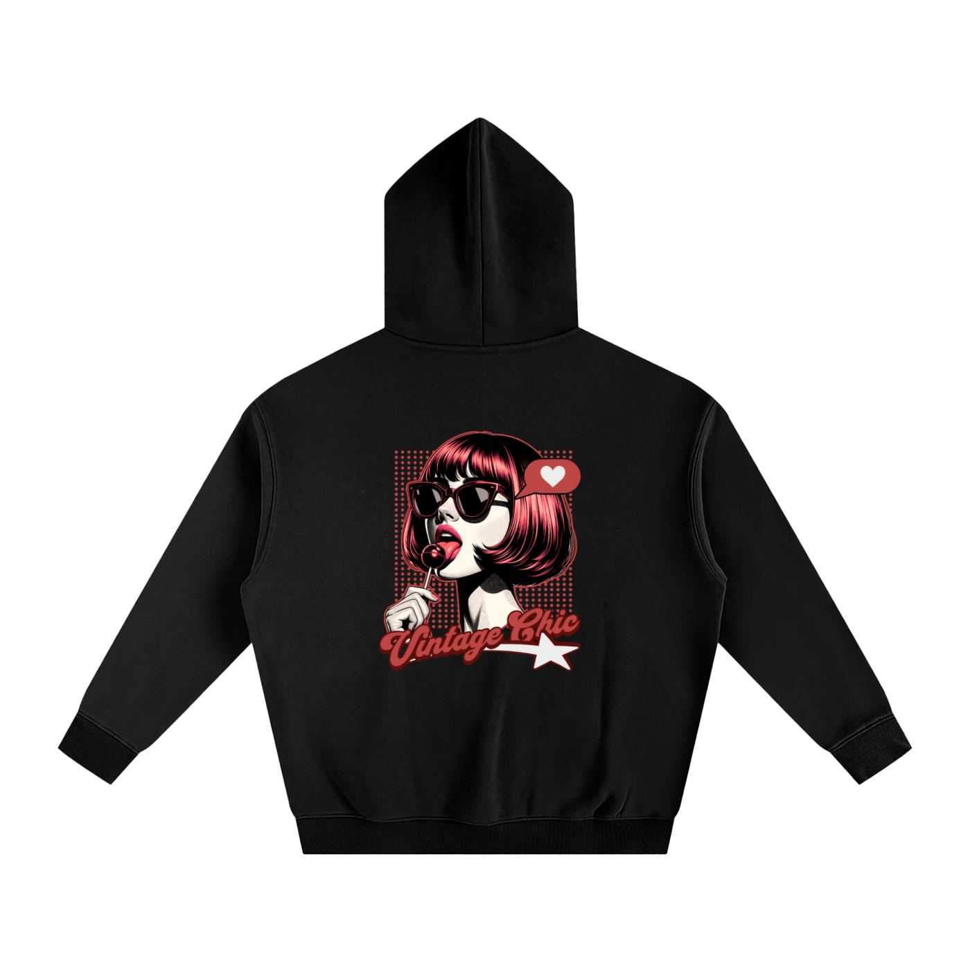 Oversize Fleeced Hoodie Vintage Chic