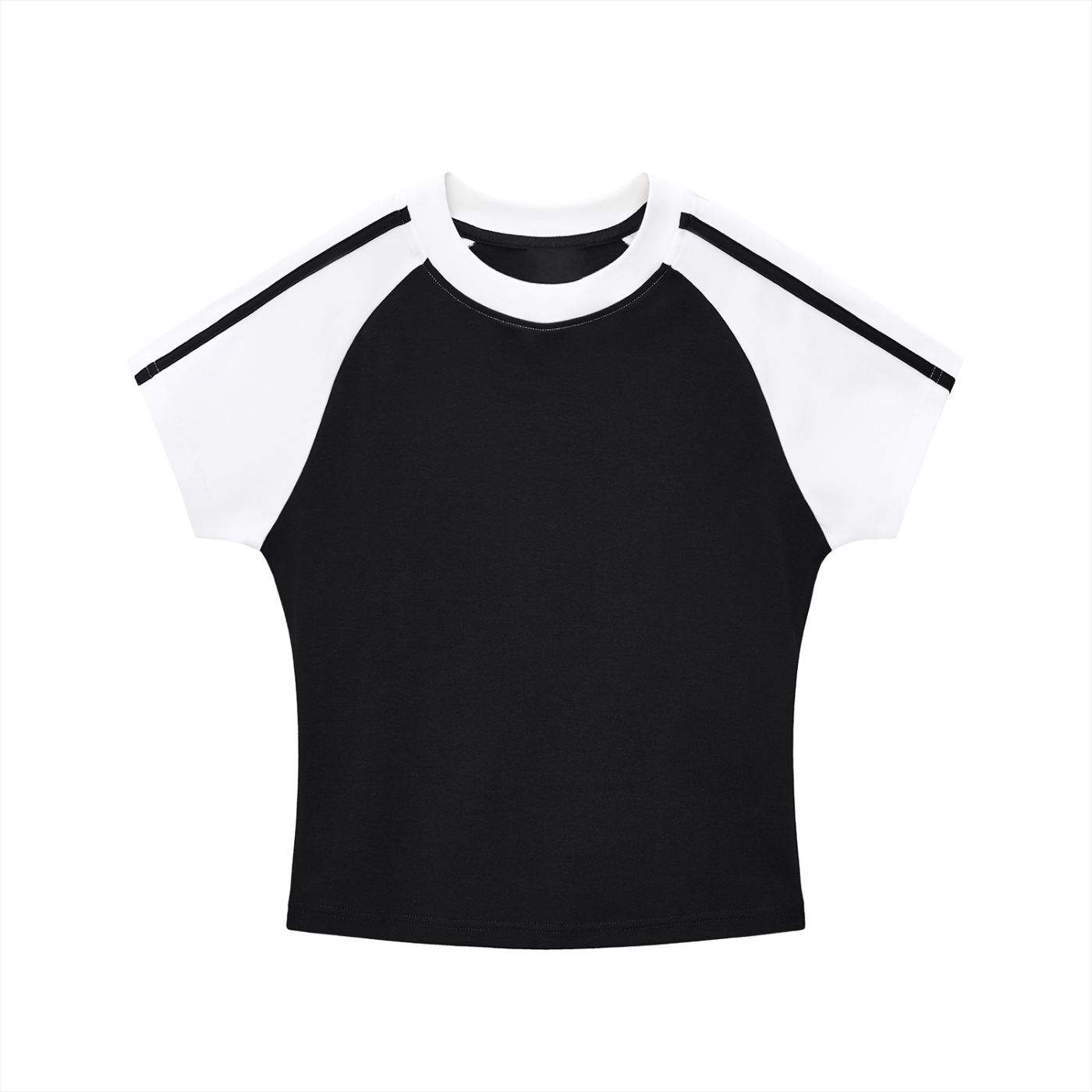 Contrast Stripes Bodycon Raglan Sleeve T-Shirt