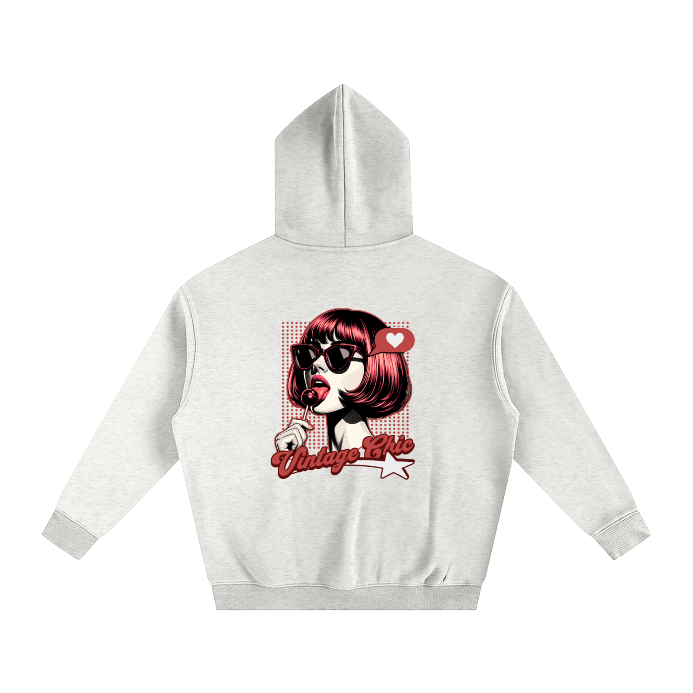 Oversize Fleeced Hoodie Vintage Chic