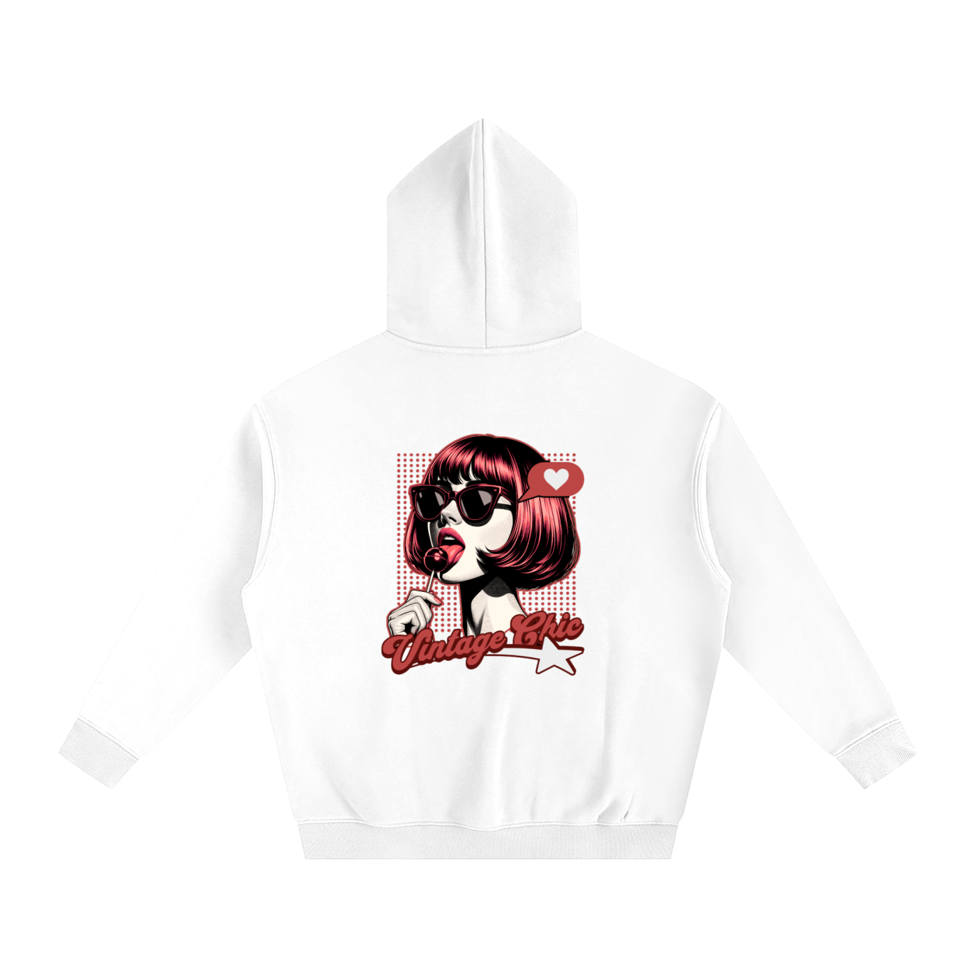 Oversize Fleeced Hoodie Vintage Chic