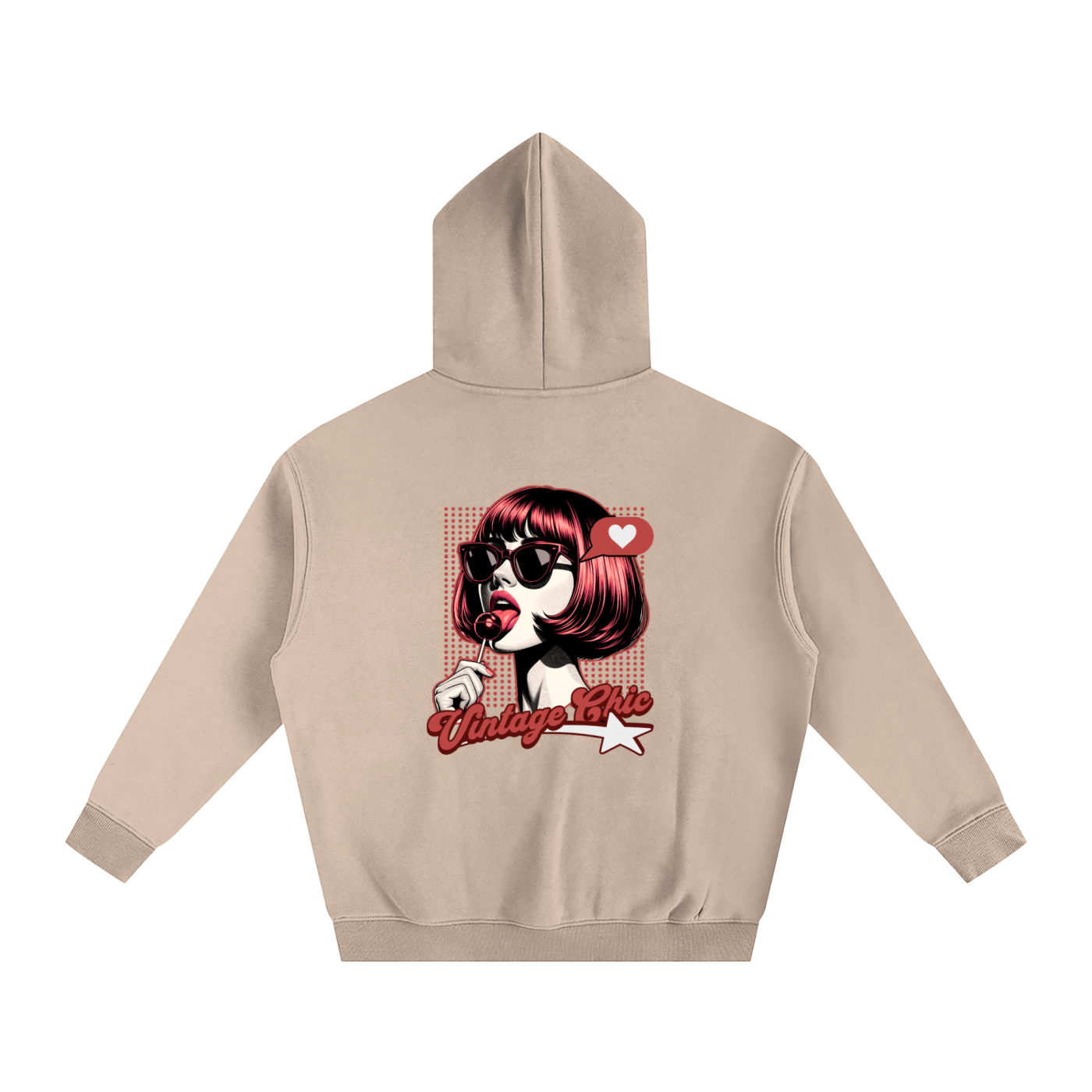 Oversize Fleeced Hoodie Vintage Chic