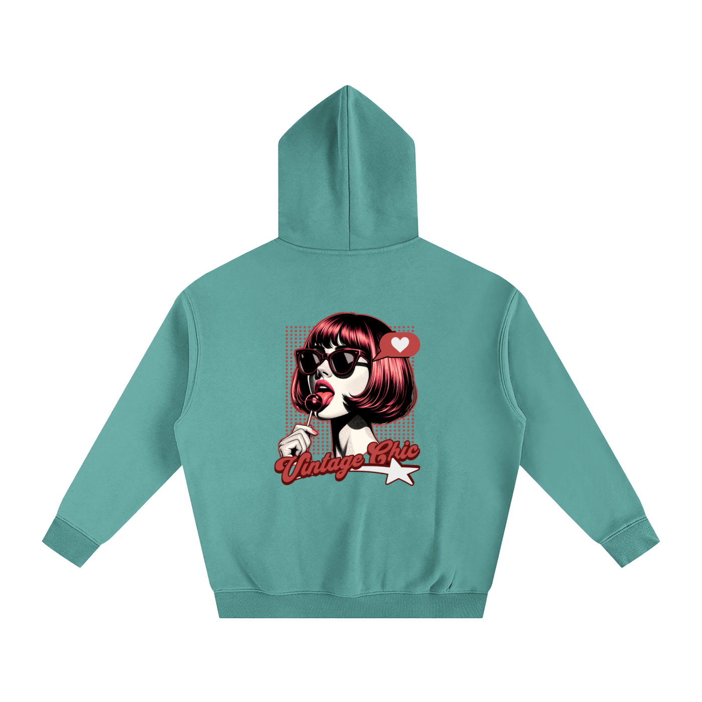 Oversize Fleeced Hoodie Vintage Chic