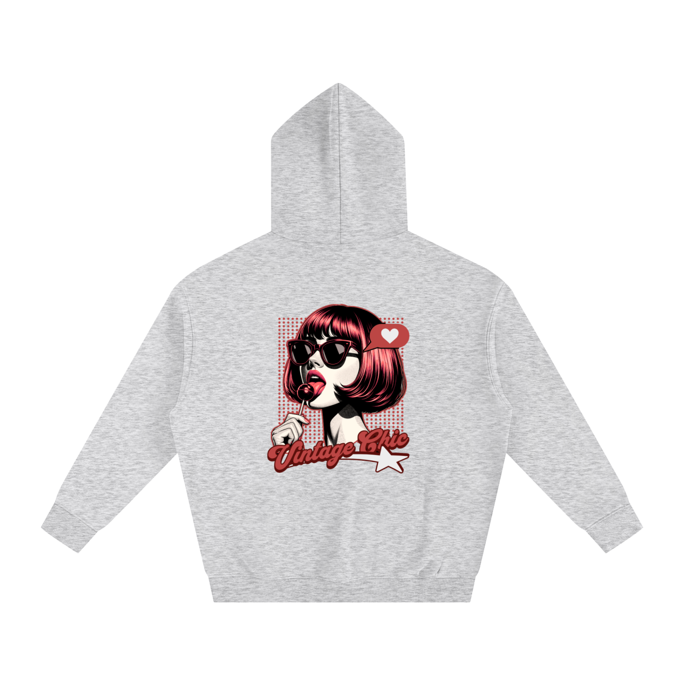 Oversize Fleeced Hoodie Vintage Chic