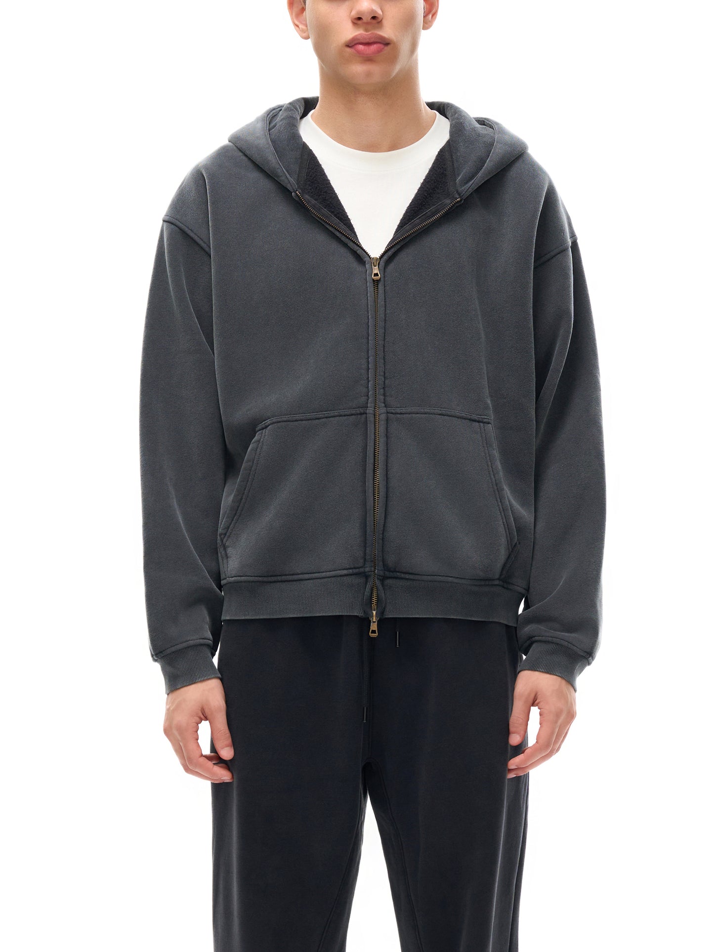 Classic Culture Zip-Through Boxy Fleece Hoodie Classic Culture