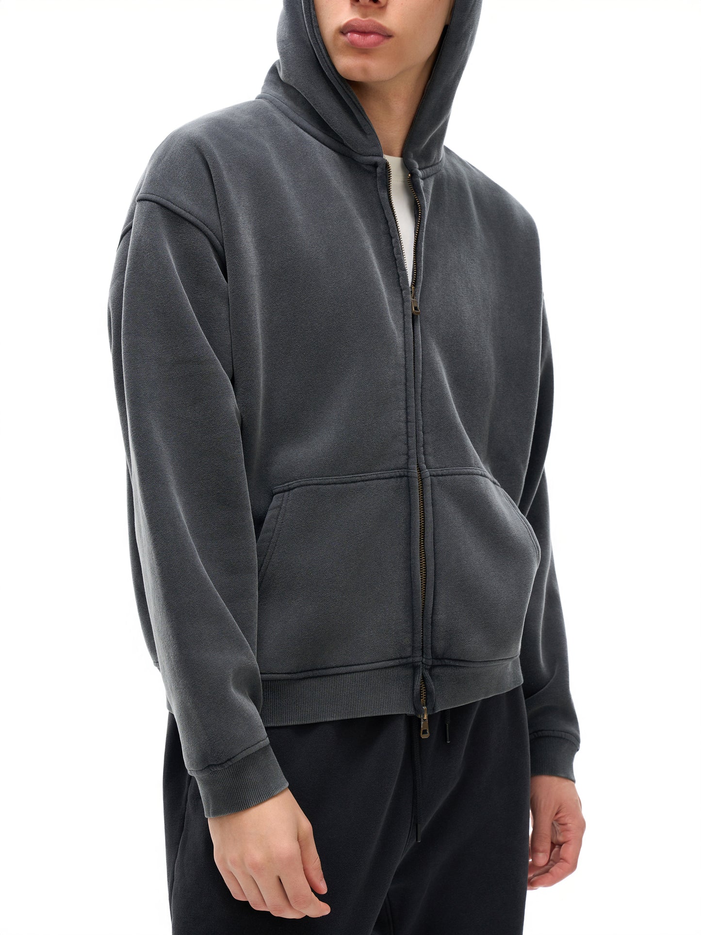 Classic Culture Zip-Through Boxy Fleece Hoodie Classic Culture
