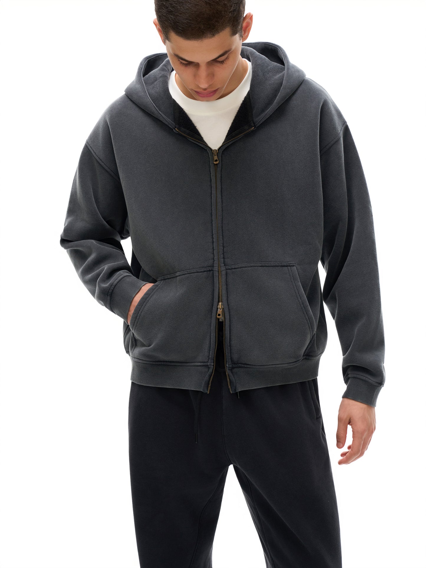 Classic Culture Zip-Through Boxy Fleece Hoodie Classic Culture